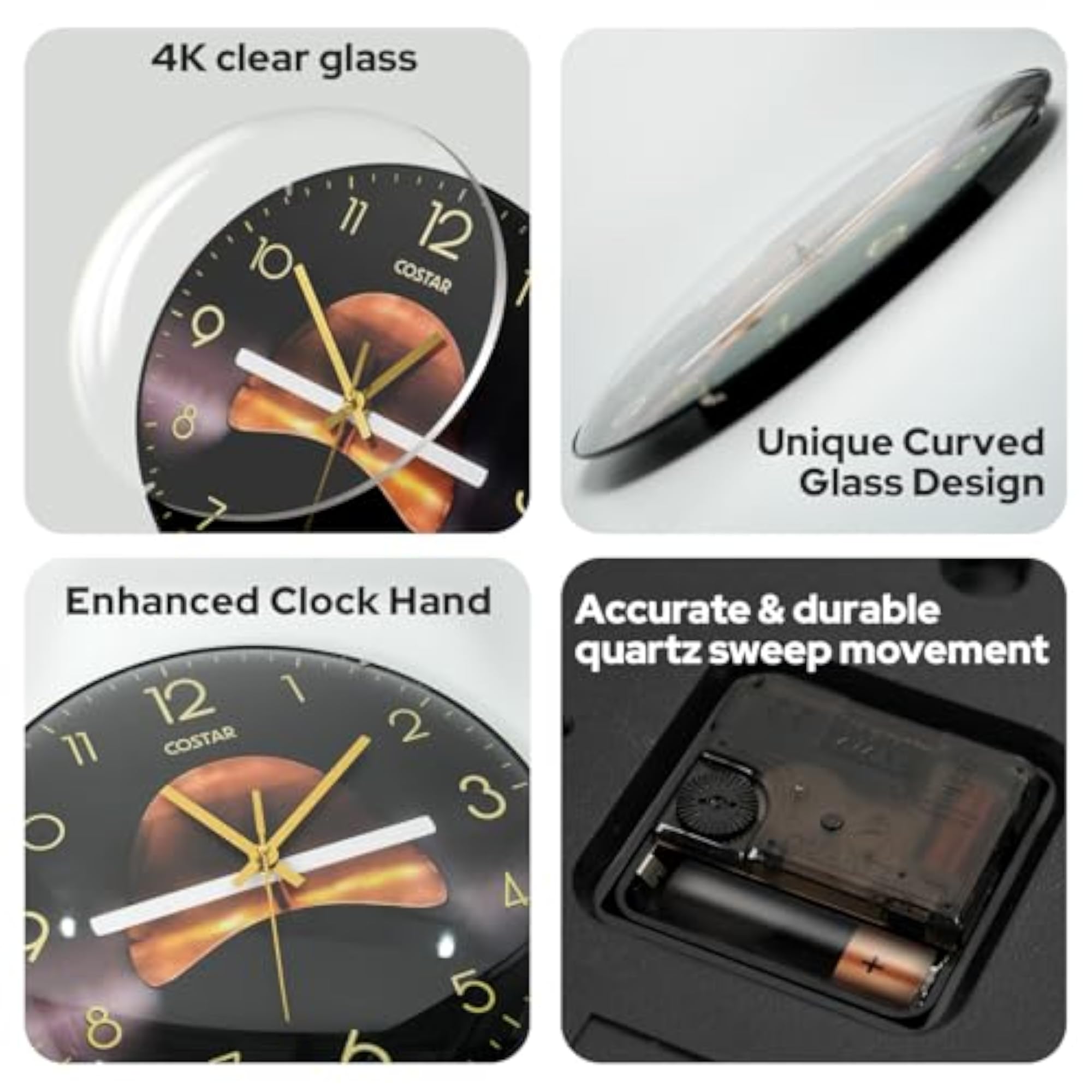 Stylish Non Ticking Silent Wall Clock for Bedroom